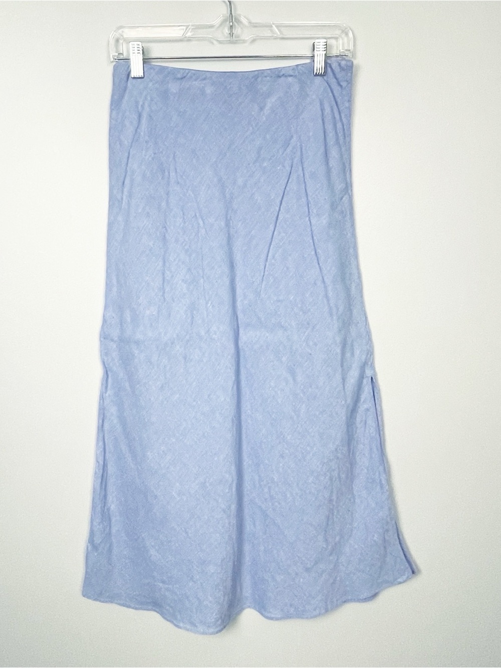 J.Crew Chambray Midi Skirt | Light Blue Flowy Slip Skirt XS - Picture 4 of 5